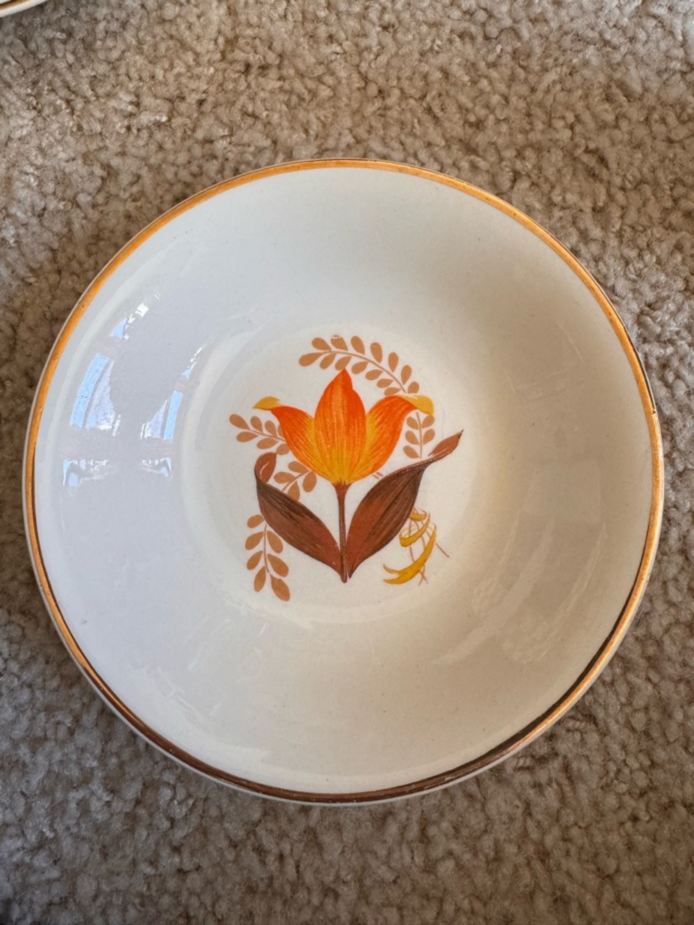 Vintage Floral Ceramic Bowls - Set of 2